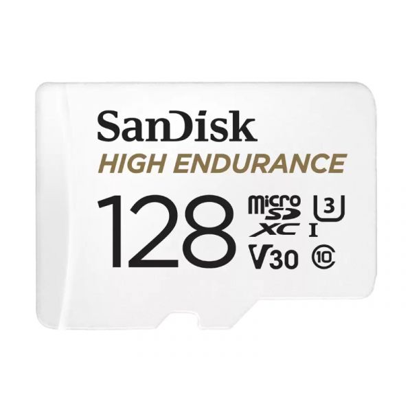 Sandisk MicroSDXC Max Endurance 128GB (V30/U3/Cl.10/R100/W40) + SD adapter memóriakártya (186474)